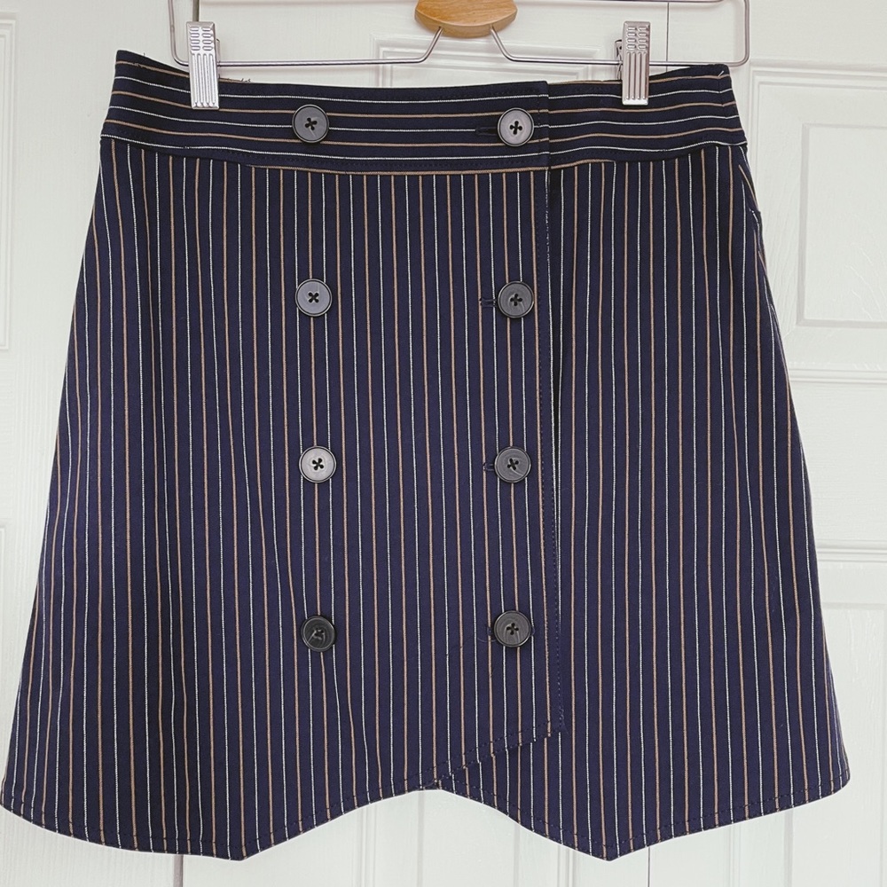 Derek Lam 10 Crosby Pinstriped cotton-blend skirt